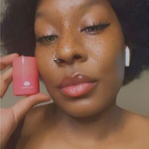 Light red lipstick gloss